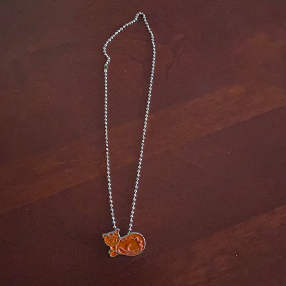 Orange cat necklace - Picture 1 of 2